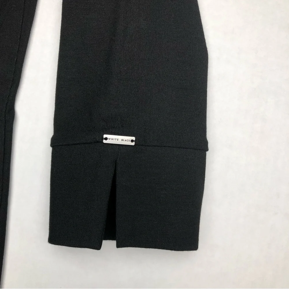 ⭐️NEW⭐️White House Black Market (WHBM) Black 3/4 Sleeve Pullover Stripe Dress - Picture 5 of 9